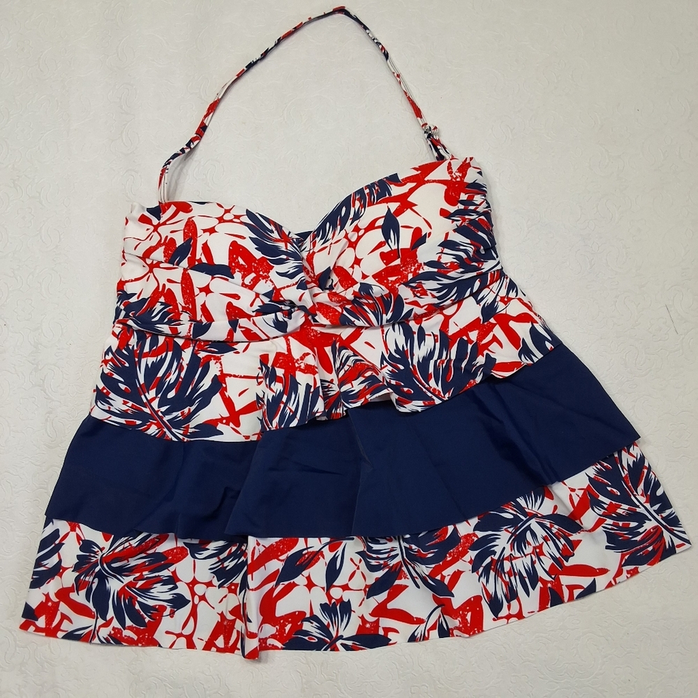 New Sunshine Zone Swim ruffles Multicolor Top Size 6